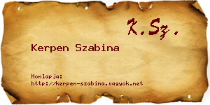 Kerpen Szabina névjegykártya